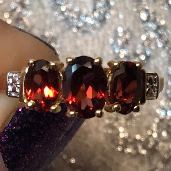 🌷NWT! Genuine Mozambique Garnet 14 it Gold/.925 - Picture 8 of 8